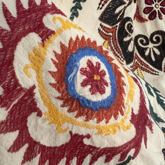 Zara Romy Tunic Mini Dress Embroidered Floral Linen Blend Boho - XS - Picture 4 of 10